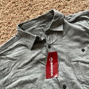 Wolverine Mens XXL Gray Long Sleeve Button Down Flannel Work Shirt NWT Heathered